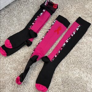 Vibrant Black and Pink Athletic Socks